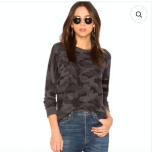 27 miles Malibu Tasha cashmere sweater gray/black camo Sz XS